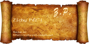Zichy Pál névjegykártya